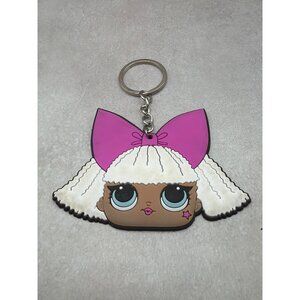 LOL Surprise Keychain W/ Pink Bow & White Braids MGA Collectible Accessory